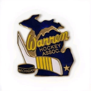 Warren Michigan Hockey Association Lapel Hat Pin Badge Enamel Vintage #404 - Picture 1 of 3