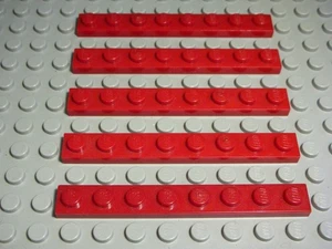 Lego Platte 1x8 Dunkelrot 5 Stück - Picture 1 of 1