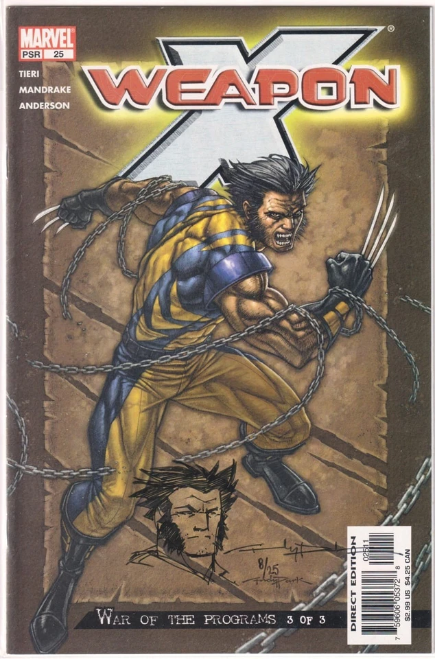 WEAPON X #25 SIGNED ANDY PARK REMARKED WOLVERINE SKETCH JAY COMPANY COA MOVIE - Image 1 of 2