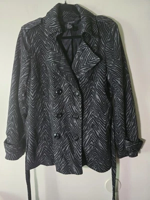 Sandro Sportswear 皮带斑马印花夹克暴徒妻子巴黎美学 Prelove — 第 1/4 张图片