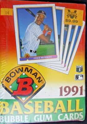 1991 年 Bowman 棒球工厂密封蜡盒(36 个蜡包)Chipper Jones rook? — 第 1/3 张图片
