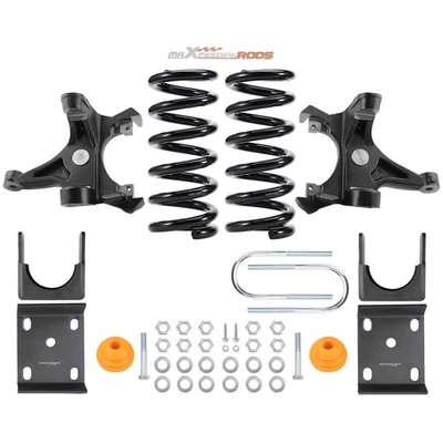 Front 4" Rear 6" Drop Kit FOR Chevy GMC C1500 88-1998  W/1.25" ROTORS V8 — 第 1/4 张图片