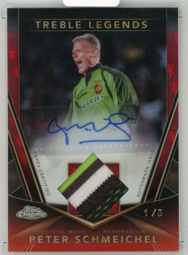 2024-25 Topps Cromo Edición Deluxe Peter Schmeichel Treble Auto 1/5 Foto 1 de 2