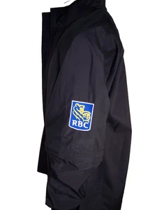 NEW Footjoy Dryjoys HydroLite Lg Full Zip Black Rain Jacket RBS & Paragon Logos - Picture 1 of 10