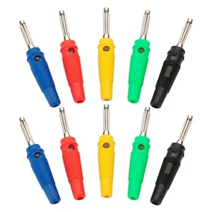 Pack of Ten High Current Insulated Soldering Banana Connectors in 4MM Size - Picture 1 of 12