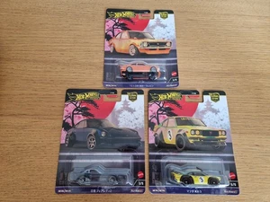 3x HOT WHEELS 2024. JAPAN HISTORICS 4. COROLLA, FAIRLADY, MAZDA RX-3. BNIB. - Picture 1 of 5