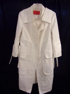 Christian Lacroix Coat/Jacket White Size 42 Long 2 Pockets Very Cool Design VGC - Picture 1 of 5