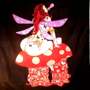 MUSHROOM FAIRY WALL BANNER WB209 sexy fantasy tapestry BIG flag hanging FAIRIES - Imagen 1 de 1