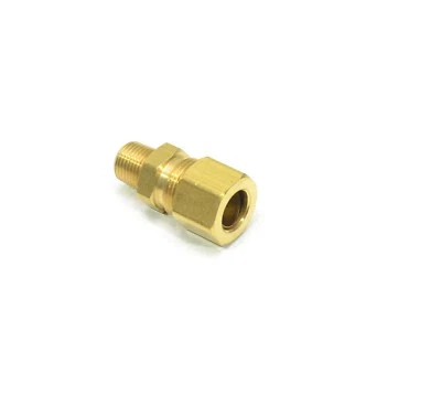 3/8 OD Compression Tube to 1/8 Male Npt Adapter Fitting Connector Water Oil Gas - Image 1 of 4