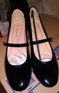 Black Patent Low Heel Mary Janes 11 M - Picture 1 of 8