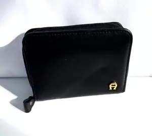 Vintage 80s 90s ETIENNE AIGNER Leather Zip Around Wallet Card Case Bifold Snap - Picture 1 of 7