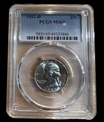1952-D Washington Quarter PCGS Mint State 65, Free Shipping Lot #2 - Image 1 of 2