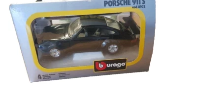 Porsche 911 S  burago 1/24 - miniature noir - rare vintage collector - Photo 1/4