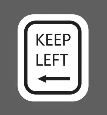 STICKER DYNASTY Keep Left Sticker Sign Traffic Waterproof