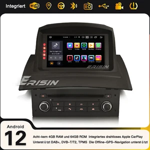 8-Kern Android 12 Autoradio CarPlay BT5 WiFi DAB+ GPS 4GB+64GB Renault Megane II - Imagen 1 de 24