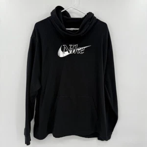 Nike Icon Clash Black Silver Funnel Neck Hoodie Pullover Women's Size 2x - Imagen 1 de 7