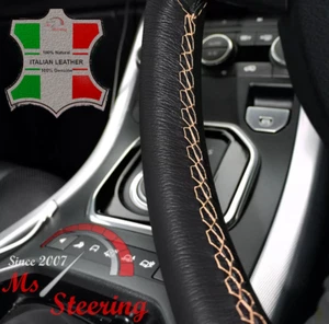 PARA RANGE ROVER L322 02-14 CUBIERTA VOLANTE CUERO NEGRO BEIGE DBL STIT - Imagen 1 de 2