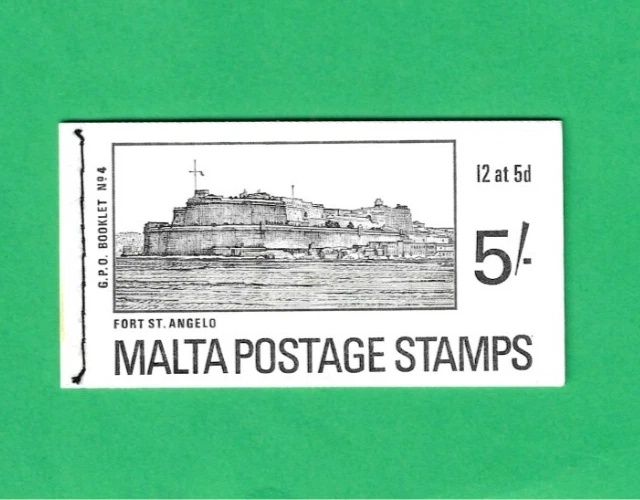 MALTA ~ QE II ~ FOLLETO DE SELLOS 1970 5/- SB4 ~ MNH Foto 1 de 1