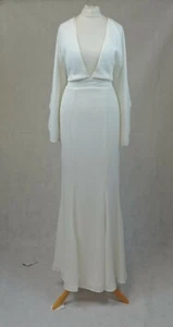 Fame And Partners Winged Goddess Plunge Neck Maxi Dress Size 6 Uk CR013 HH 11 - Picture 1 of 8