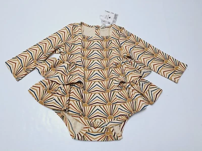 Kate Quinn Outfit 2T Gold Sunset Long Sleeve Ruffle Romper Girl NEW - Image 1 of 4