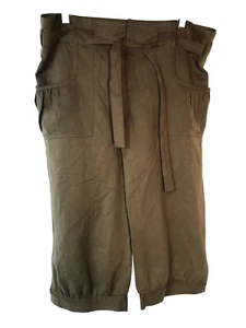 DVF Diane von Furstenberg RICHIE 8 Khaki clam digger crop Pants Bin-N - Picture 1 of 6