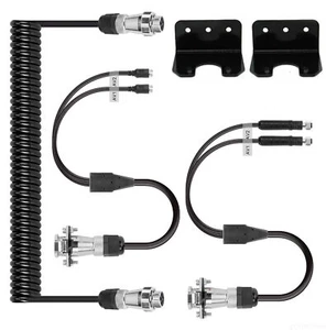 2ch Trailer Cable Suzy Coil + Pair Mount Brackets For Caravan Trailer Camper Rv - Picture 1 of 22
