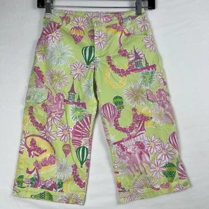 Vtg Lilly Pulitzer Capri Pants Shorts Crop Girls 6 Colorful Summery Beach - Picture 1 of 8