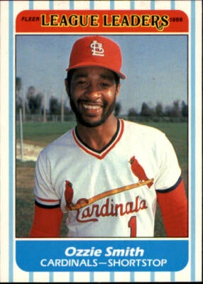 1986 Fleer League Leaders #42 Ozzie Smith - NM-MT - Image 1 of 2