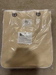 LACOSTE LARGE DESIGNER LADIES SHOULDER TOTE BEACH CREAM STRAW BAG NEW - Picture 1 of 3