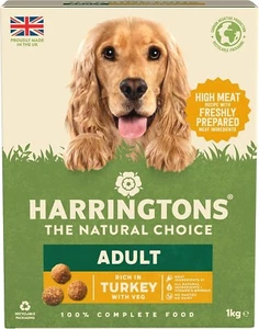 Harringtons Complete Dry Adult Dog Food Turkey & Veg 1 kg (Pack of 5) - Picture 1 of 4