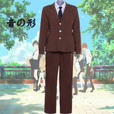 Fantasia Cosplay Uniforme Escolar Marrom A Silent Voice Koe no katachi Shoya Ishida - Imagem 1 de 3