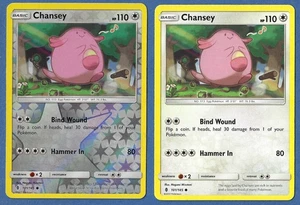 2 Pokemon SM Guardians Rising 101/145 Chansey Rev Reverse Holo & Regular NM-MT - Picture 1 of 2