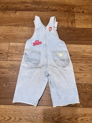 Vintage Guess 6y Youth Baby Kids Overalls Bib Denim Jean Made In USA 90s Y2k - Image 1 of 4