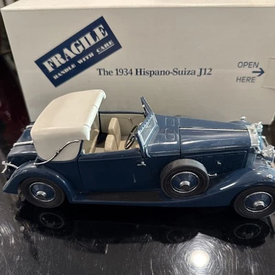 1:24 FRANKLIN MINT 1934 HISPANO-SUIZA KILLNER J12 BLUE - Image 1 of 4