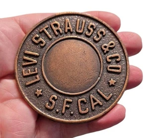 Levi Strauss & Co. S.F. CAL Levi's Jeans Rivet Belt Buckle 2-3/4" Vintage 1980s  - Picture 1 of 5