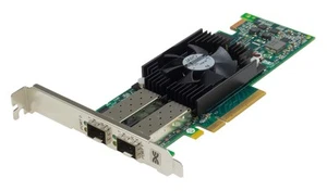 Emulex Dell LPe16002 16Gb 2x HBA 16Gb SFP+ F3VJ6 High + 2x MM Transciever - Afbeelding 1 van 3