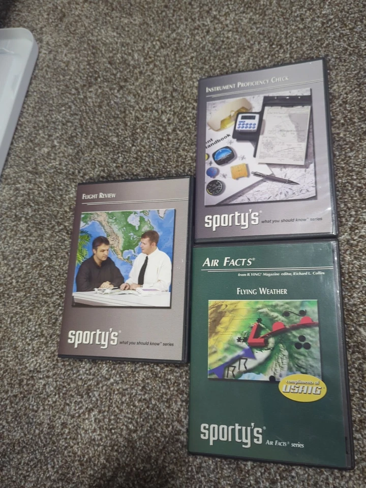Sporty’s 3 DVD Lot Pilot Training Instrument Proficiency Weather Flight Review - Imagem 1 de 1