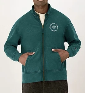 Herren grün Champion Reißverschluss vorne Sweatshirt Windbreaker Neu mit Etikett Gr. Medium UVP $ 68 - Bild 1 von 3