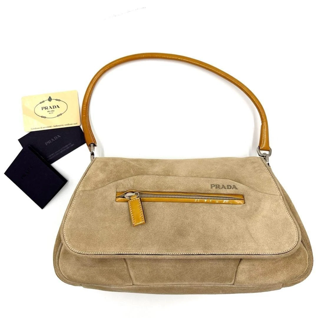 バッグ PRADA Archive 99s Suede Shoulder Bag Y2K PRADA Archive 99s Suede Shoulder Bag Y2K PRADA FW 1999 PINK SUEDE