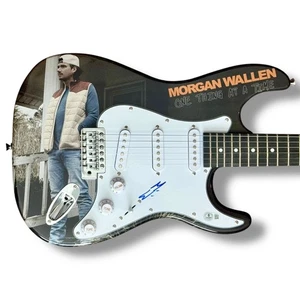 Morgan Wallen Signed Guitar Custom Graphics Beckett COA One Thing At A Time - Picture 1 of 3