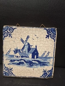 antike fliese windmühle 12,5x12,5cm 2cm dick - Picture 1 of 3