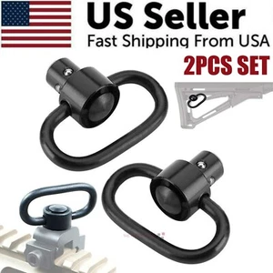 2PCS Heavy Duty Flush Push Button Quick Detach 1.25" Rifle QD Sling Swivel Mount - Picture 1 of 12