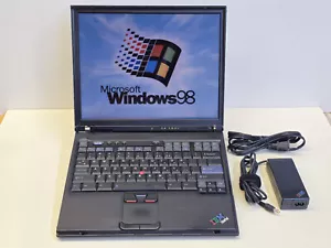 IBM Thinkpad T42 14.1" Pentium-M 735 + 512MB + 30GB Windows 98SE + DOCK TESTED - Picture 1 of 23
