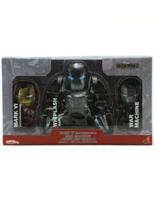 Hot Toys Cosbaby Iron Man 2 Movie 3-Figure Movie Box Set War Machine Whiplash - Picture 1 of 4