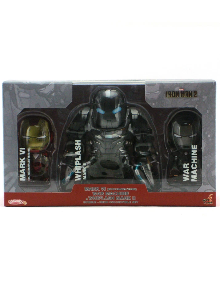 Hot Toys Cosbaby Iron Man 2 Movie 3-Figure Movie Box Set War Machine Whiplash - Image 1 of 4