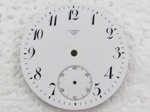 Omega Antique Swiss Original Porcelain Dial Watch-face 43,5 mm for Pocket Watch - Picture 1 of 10