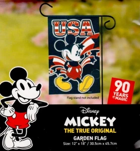 DISNEY 12" x 18" Mickey Mouse USA Garden Flag/Banner (Patriotic/America) - Picture 1 of 4