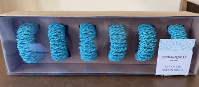 Juego de 6 servilleteros con cuentas turquesa Cynthia Rowley NUEVO Foto 1 de 3