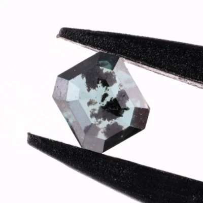 1.12 Ct Blue Salt And Pepper Diamond Lab Grown Diamond Asscher Cut Loose Diamond - Image 1 of 4