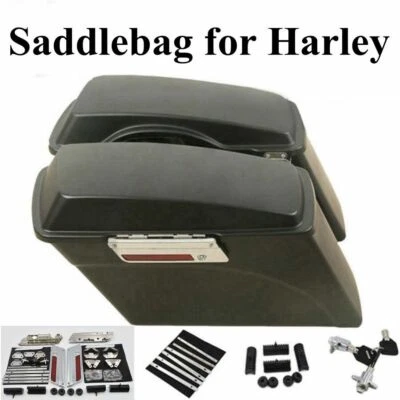 Bolsas de sillín duras sin pintar equipaje con tapas de cierre para Harley Road Glide 1994-2013 Foto 1 de 4